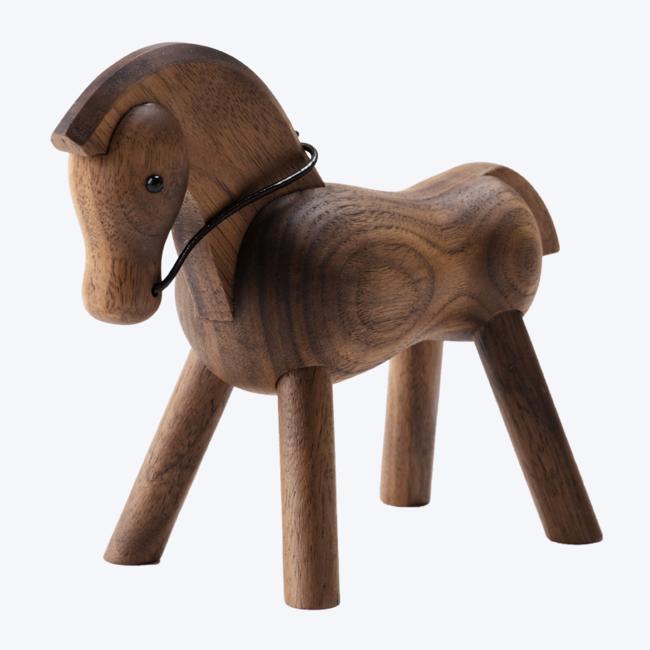Kreativt design håndværk mørkebrune træ heste ornamenter-S