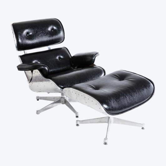 Klassisk Eames Lounge Chair Alloy Lounge Chair og fodskammel GK85-ALM